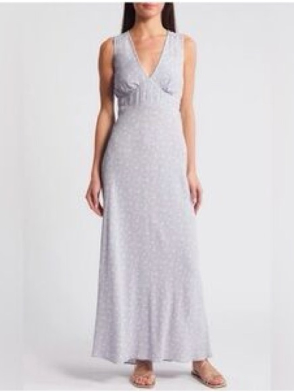 Treasure & Bond Floral Maxi Dress Purple Ivory "Little Paris" SMALL NWT